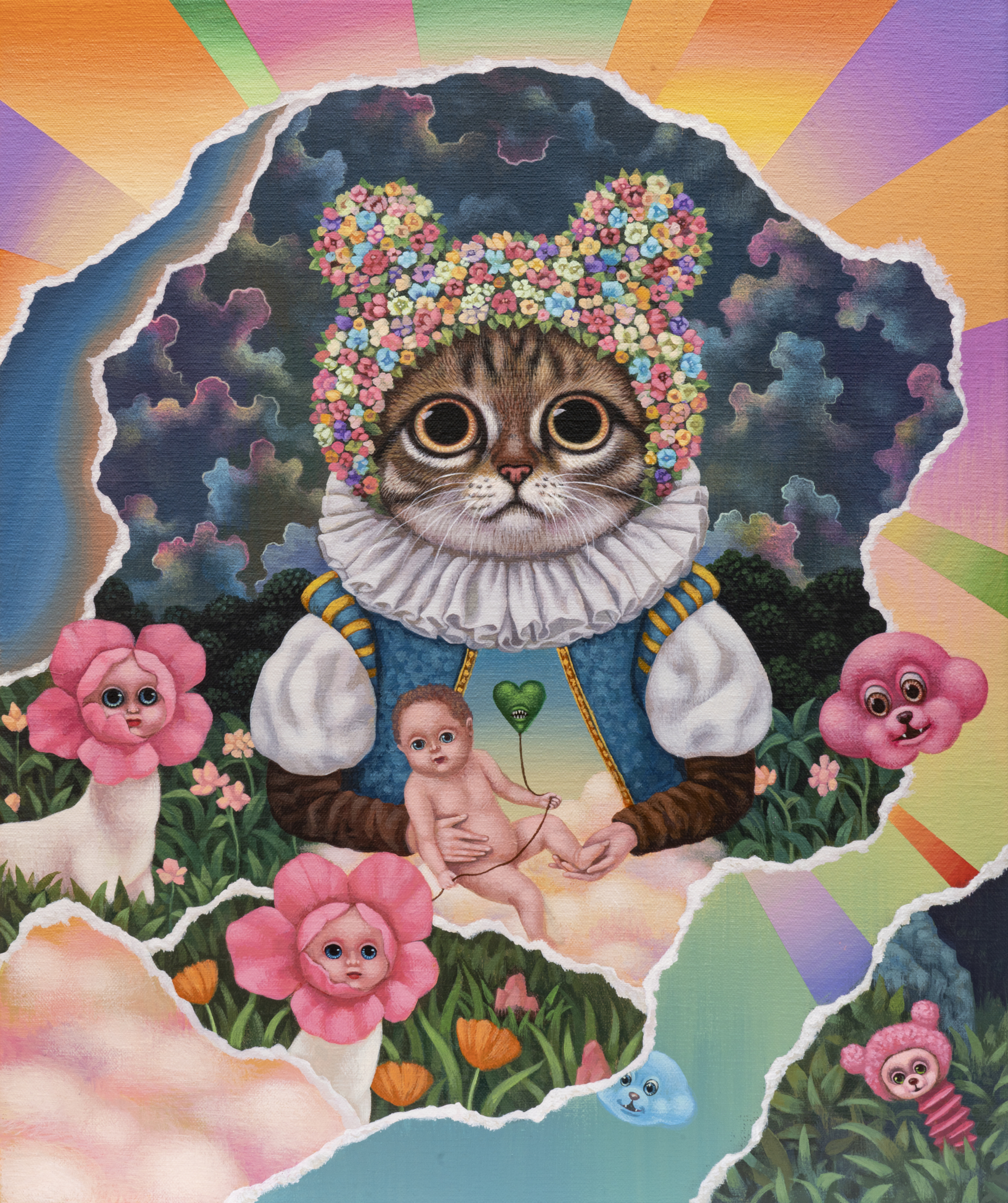 頭花花的貓男爵 Flower-headed Duke Cat