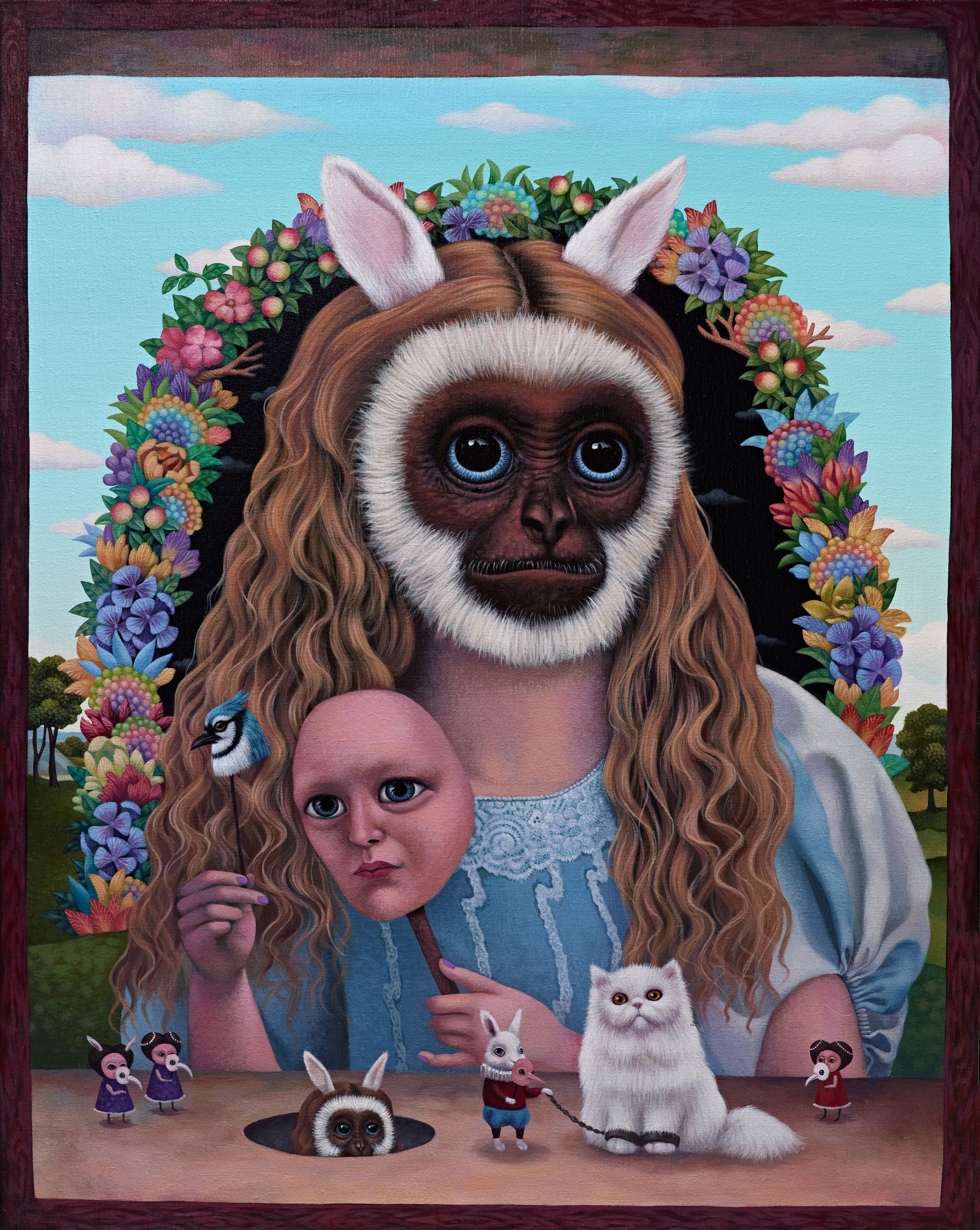 戴猴子面具的少女